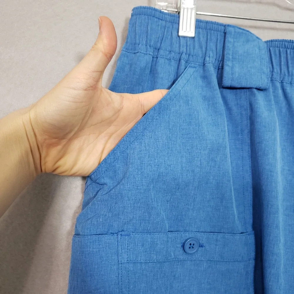 AFTCO Mens 38 Fishing Shorts Blue Stretch Performance Cargo Utility Outdoor